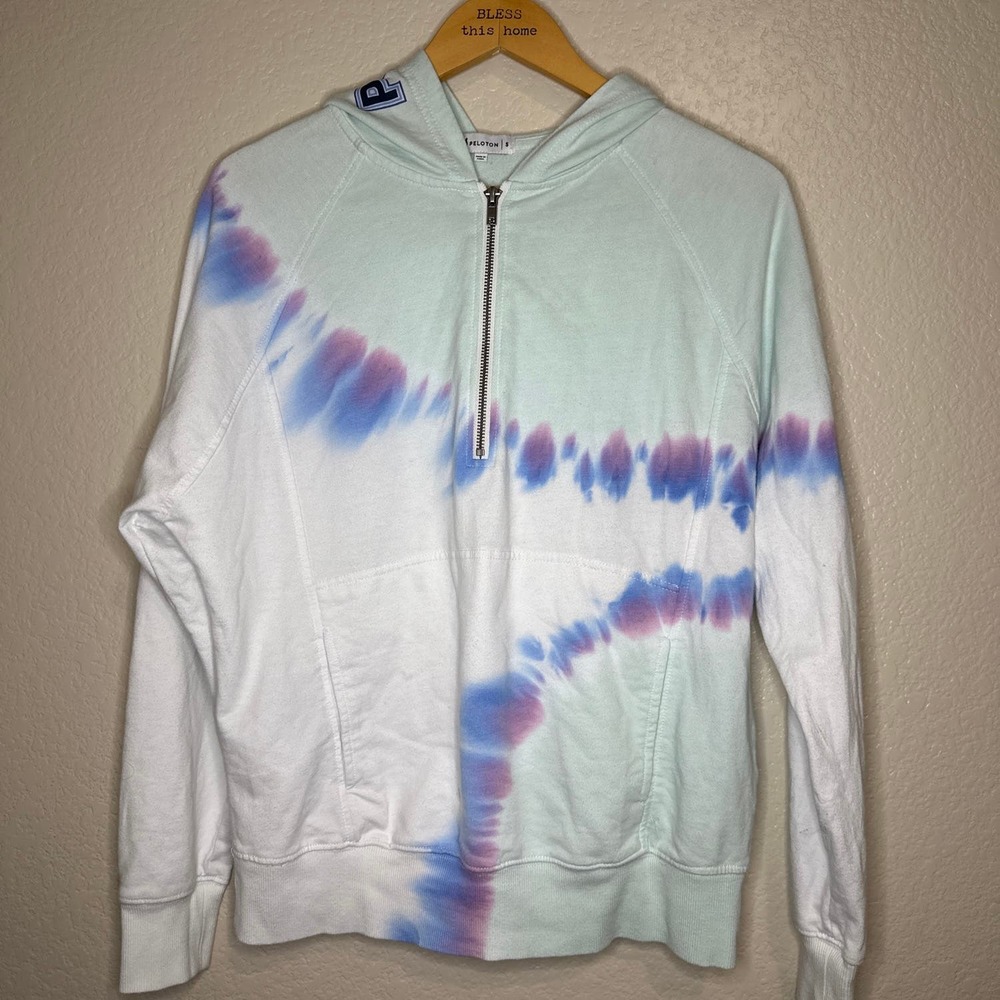 Peloton Half Zip Tie Dye Pullover Hoodie Sweatshirt Size Small